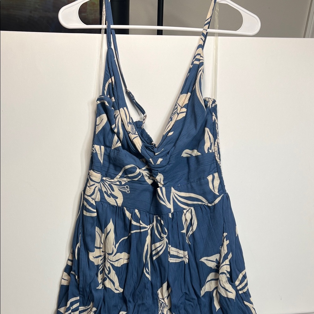 Angie Navy and Cream Floral Jumpsuit
